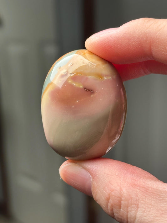 Mini Polychrome Jasper Palmstone | Colorful Stone Handheld Sculpture | Smooth Mineral Display Piece | Decorative Crystal Collectible