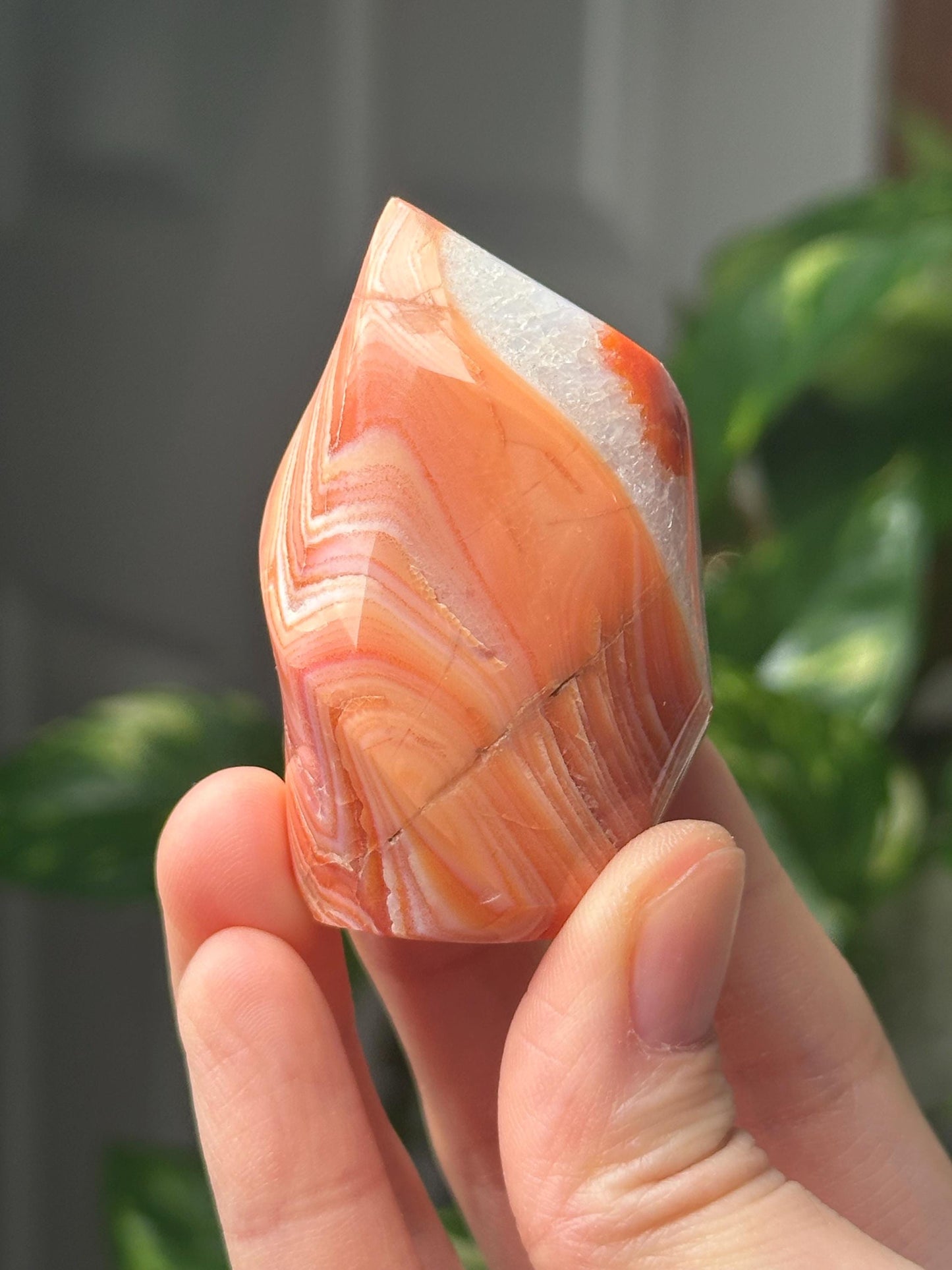 Carnelian Flame | Natural Orange Carnelian Crystal Flame Carving | Polished Mineral Specimen for Collectors Display Decor Accent