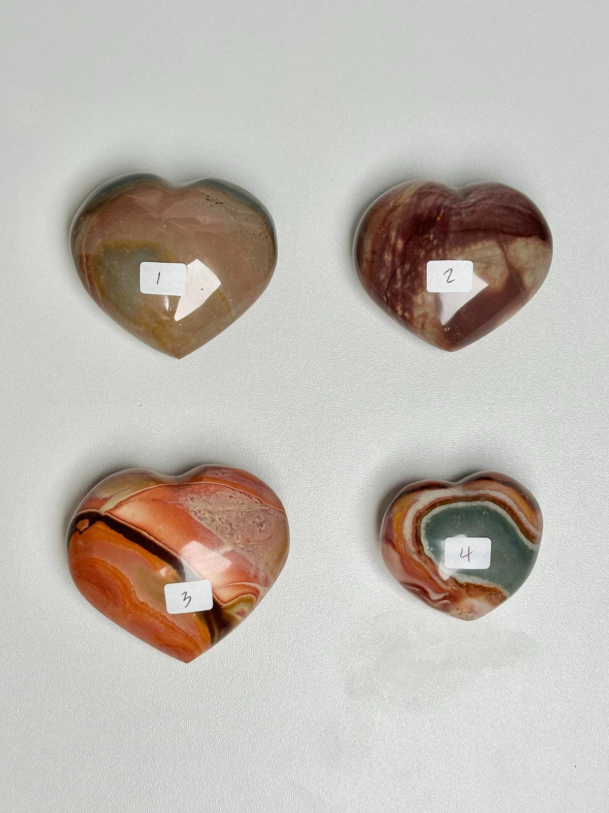 Polychrome Jasper Heart Carving | Multicolor Stone Sculpture | Smooth Mineral Display Piece | Decorative Collectible Crystal Accent