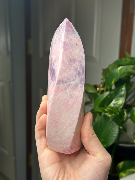 Hackmanite Pink Sodalite Flame | Natural UV Reactive Sodalite Group Mineral Carving | Rare Crystal Display Specimen for Collectors Decor