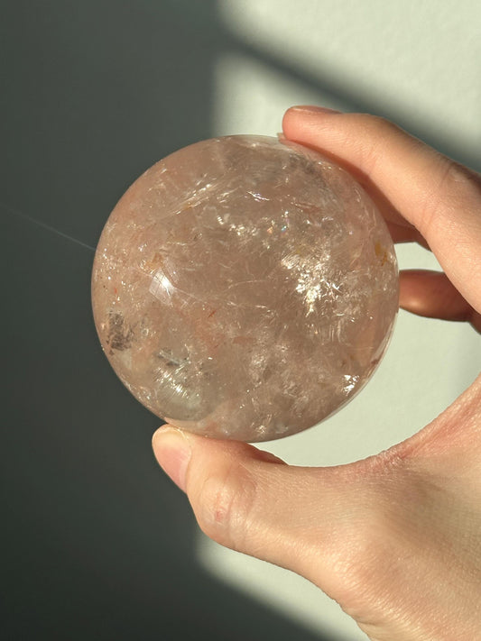 Pink Fire Quartz | Natural Hematite Included Quartz Crystal | Vibrant Mineral Display Piece for Collectors Cabinet Decor Accent