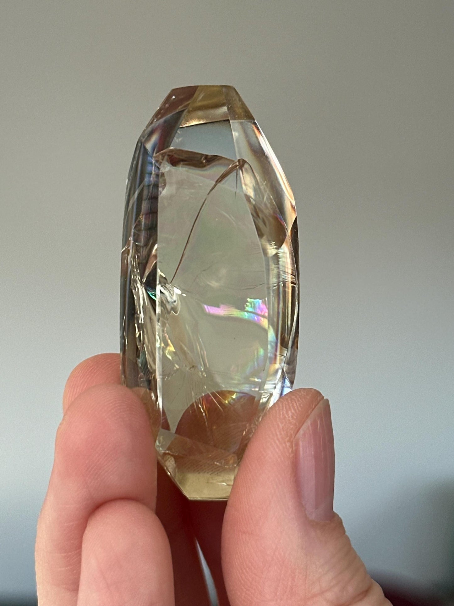 Heat Treated Citrine Rainbow Gem | Yellow Quartz Crystal Display Piece | Polished Mineral Specimen for Collectors Decor Accent