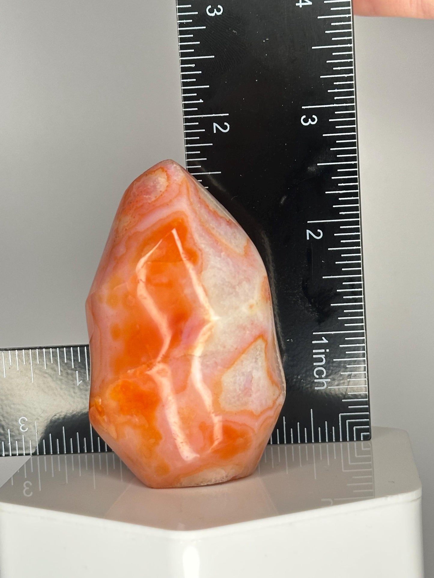 Carnelian Flame | Natural Orange Carnelian Crystal Flame Carving | Polished Mineral Specimen for Collectors Display Decor Accent