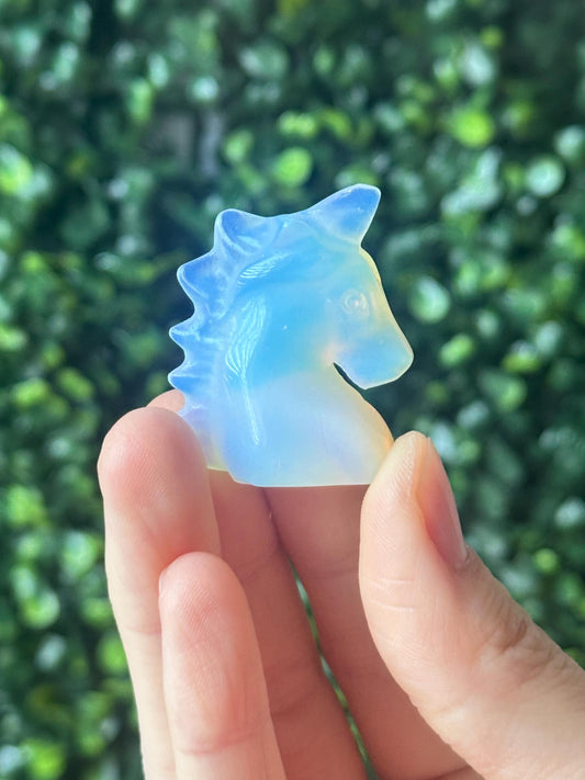 Mini Unicorn Carving | Tanzberry Quartz, Rose Quartz & Opalite | Mystical Crystal Figurine | Cute Gemstone Decor and Gift - You Pick!