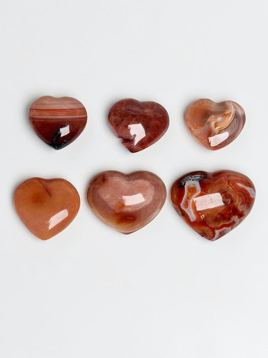Carnelian Heart - YOU PICK! | Natural Orange Carnelian Crystal Heart Carving | Polished Mineral Specimen for Collectors Display Decor Accent