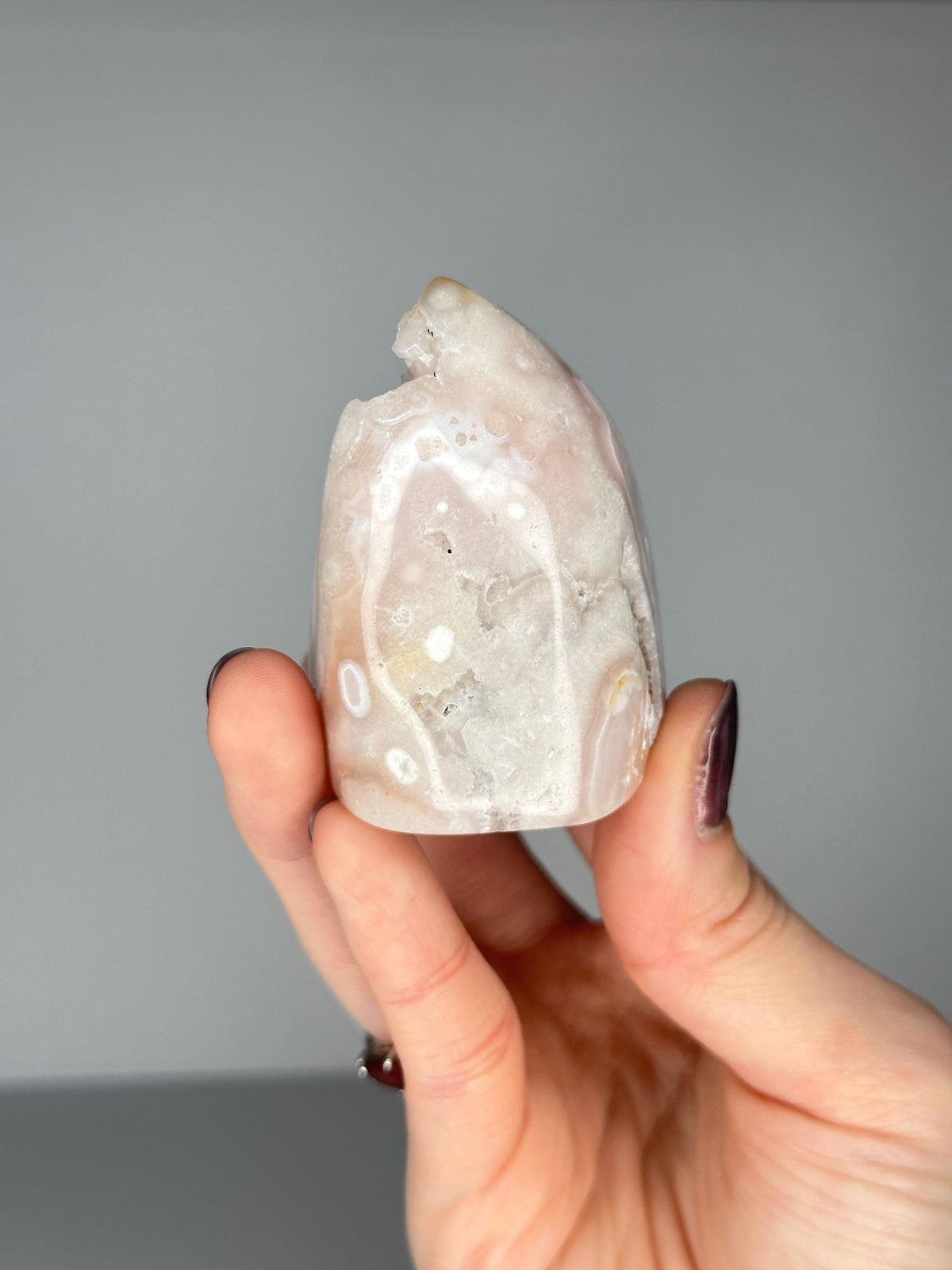 Pink Amethyst Flower Agate Flame | Natural Pastel Crystal Tower | Druzy Quartz Carving for Love, Peace & Collectors
