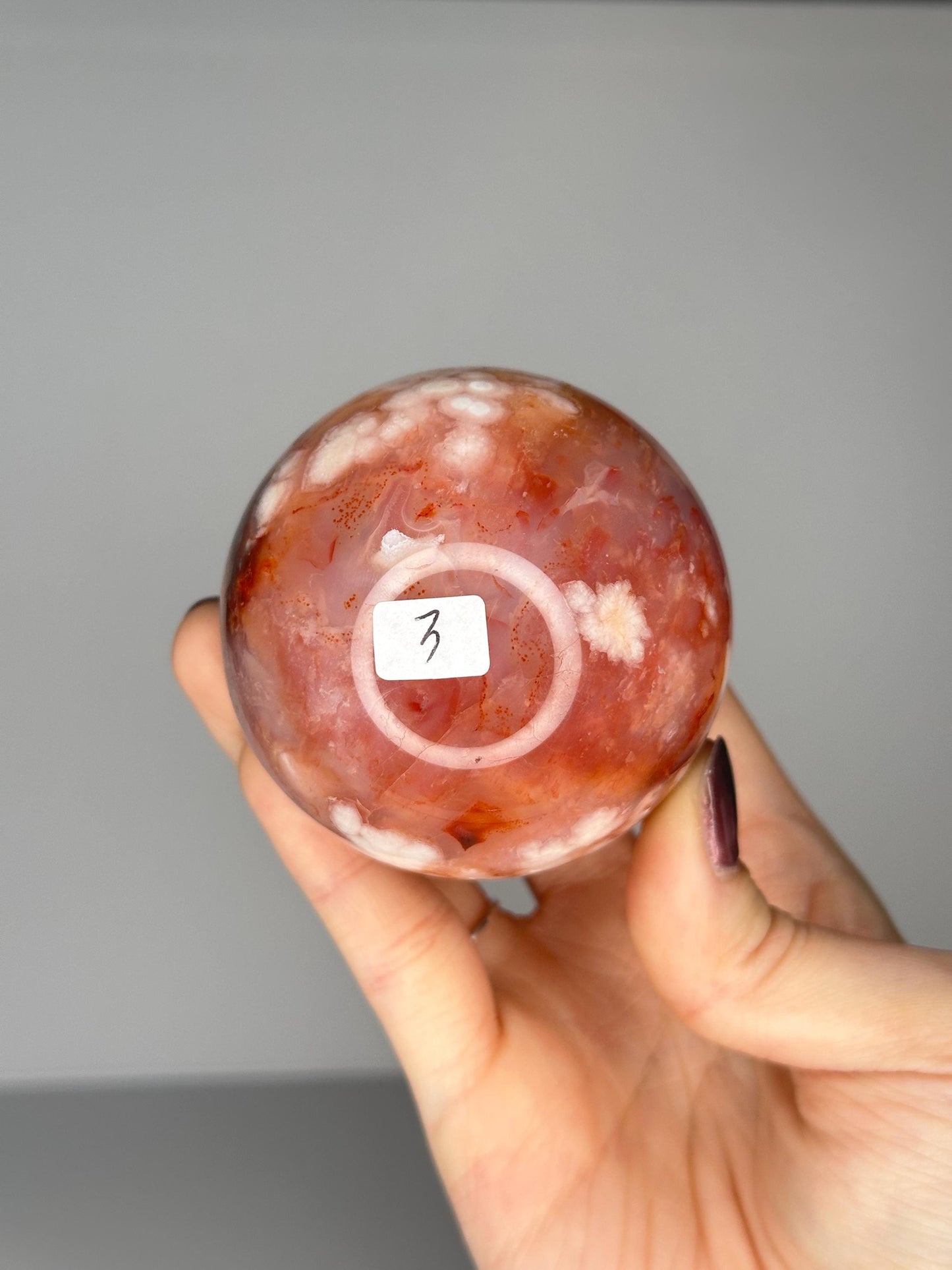 Pink Carnelian & Flower Agate Sphere | Soft Peachy Tones with Subtle Banding | Beautiful Crystal Orb for Display or Meditation