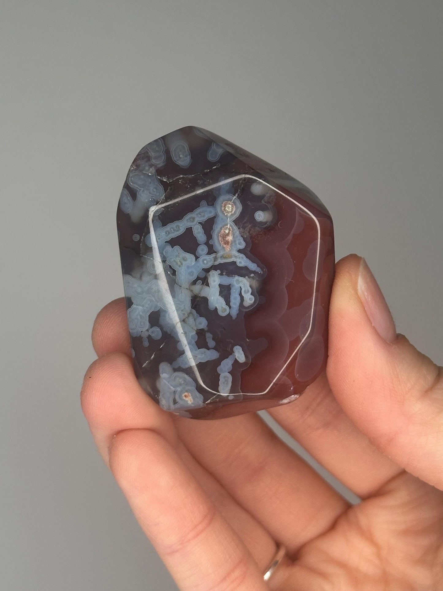 Swazi Agate Freeform | Natural Banded Agate Crystal Sculpture | Polished Mineral Display Piece for Home Decor Accent