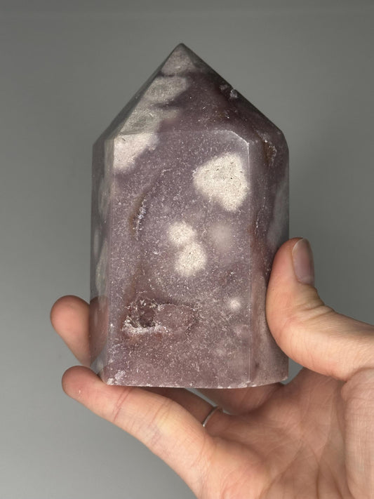 Purple Pink Amethyst Tower | Natural Amethyst Crystal Point | Polished Mineral Display Piece for Home Decor Shelf Accent
