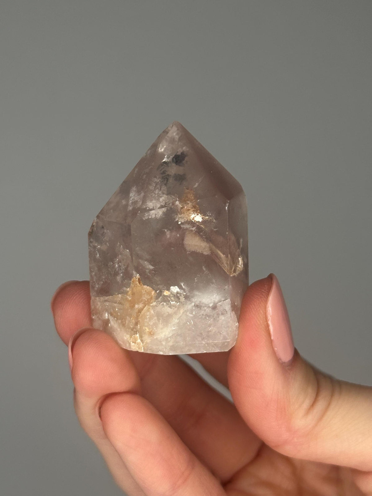 Pink Lithium Quartz Tower – Polished Crystal Point, Natural Soothing Stone for Emotional, Calming Gemstone Decor, Energy Tool