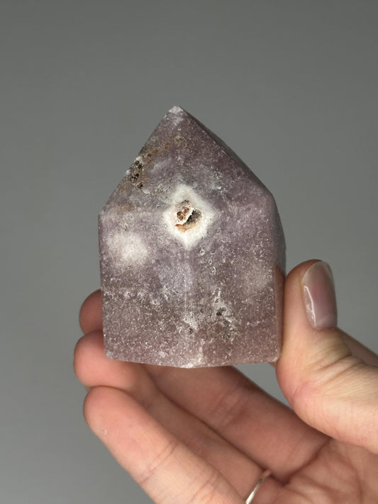 Purple Pink Amethyst Tower | Natural Amethyst Crystal Point | Polished Mineral Display Piece for Home Decor Shelf Accent