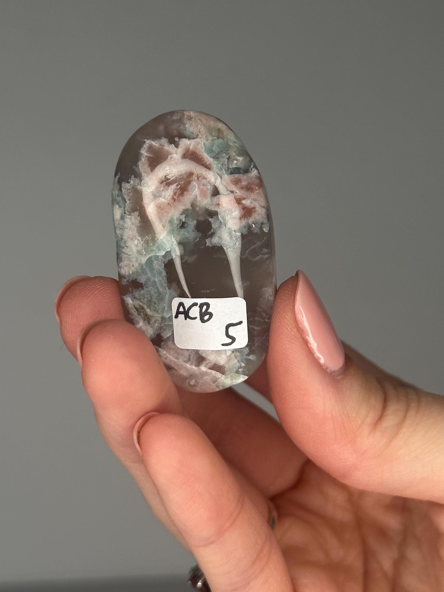 Flower Agate Palmstones - YOU PICK! | Natural Polished Crystal | Soft Floral Patterns | Perfect for Meditation, Healing & Carrying On-the-Go