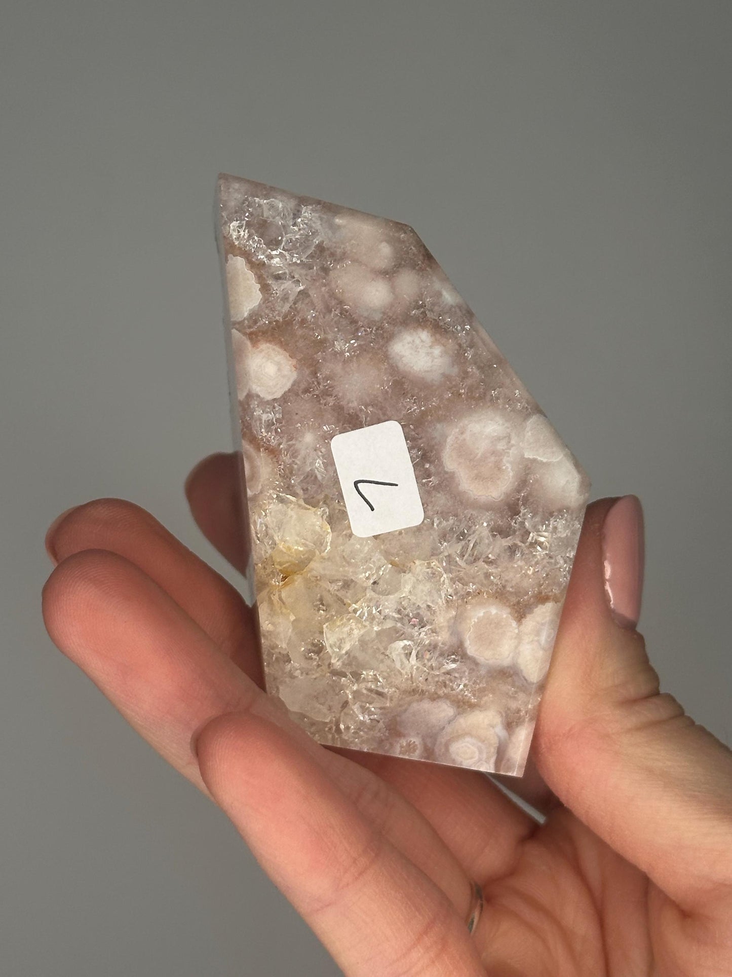 Pink Amethyst Flower Agate Freeform | Natural Crystal Sculpture | Decorative Mineral Display Piece for Home Decor Accent
