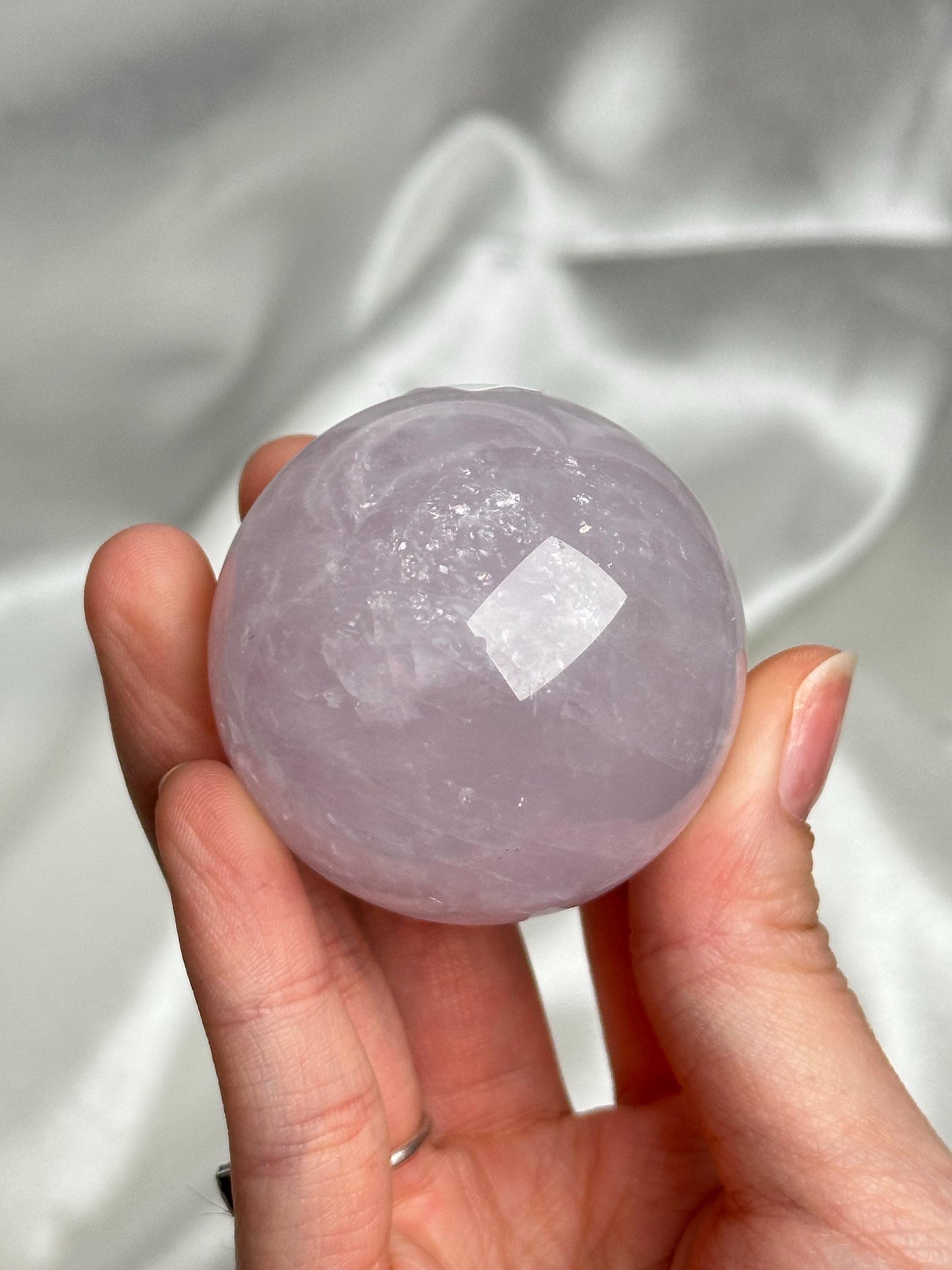 Periwinkle Rose Quartz Sphere | Natural Lavender Blue Pink Quartz Crystal Ball | Pastel Gemstone Decor, Collector Piece & Gift Idea