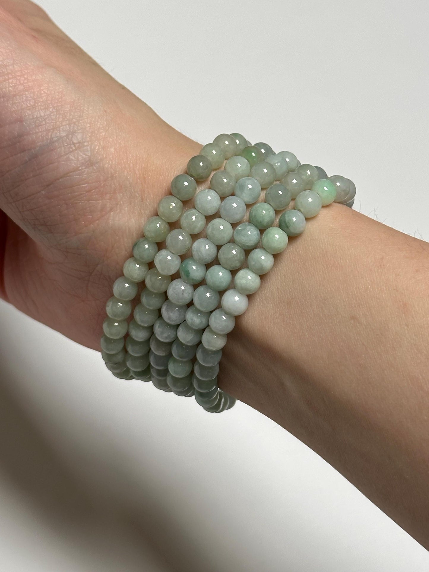 Jade Bracelet 5.5mm | Natural Jade Gemstone Beaded Bracelet | Polished Green Stone Jewelry for Everyday Wear & Crystal Collectors