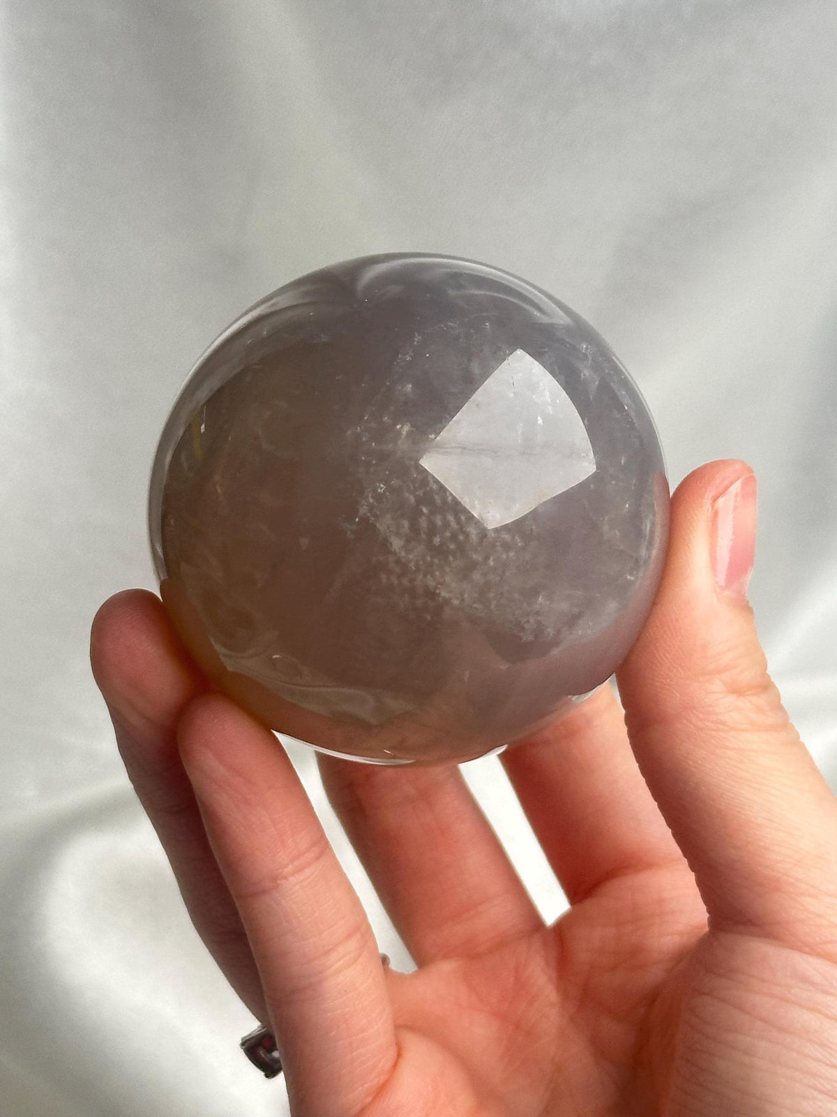 Blue Rose Quartz Sphere | Natural Quartz Crystal Orb | Smooth Stone Ball Mineral Specimen | Collector Display Decorative Accent
