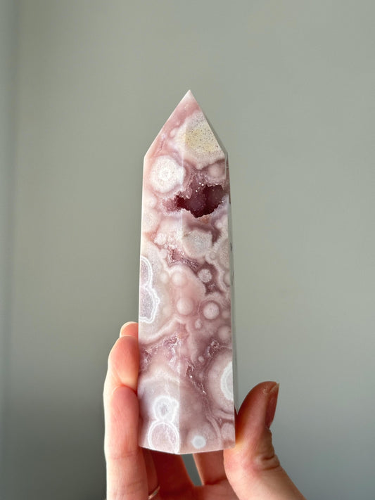 Pink Amethyst Tower | Polished Crystal Point for Love, Calm, and Heart Chakra Energy | Beautiful Display Stone or Gift