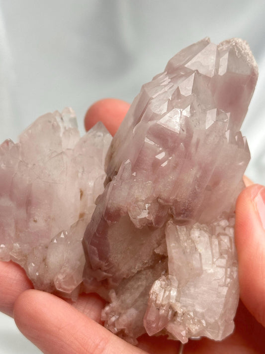 Pink Lithium Quartz Cluster from Brazil | Old Stock Self-Healed Quartz Point | Natural Pink Crystal Specimen for Collectors & Decor