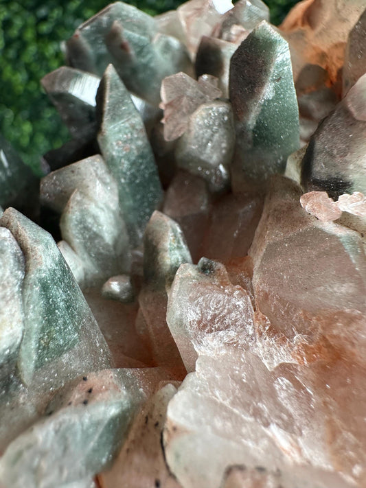 Himalayan Quartz Cluster with Hematite Dusting | Natural Sparkling Quartz Crystal Specimen | Collector Mineral Display, Home Decor & Gift