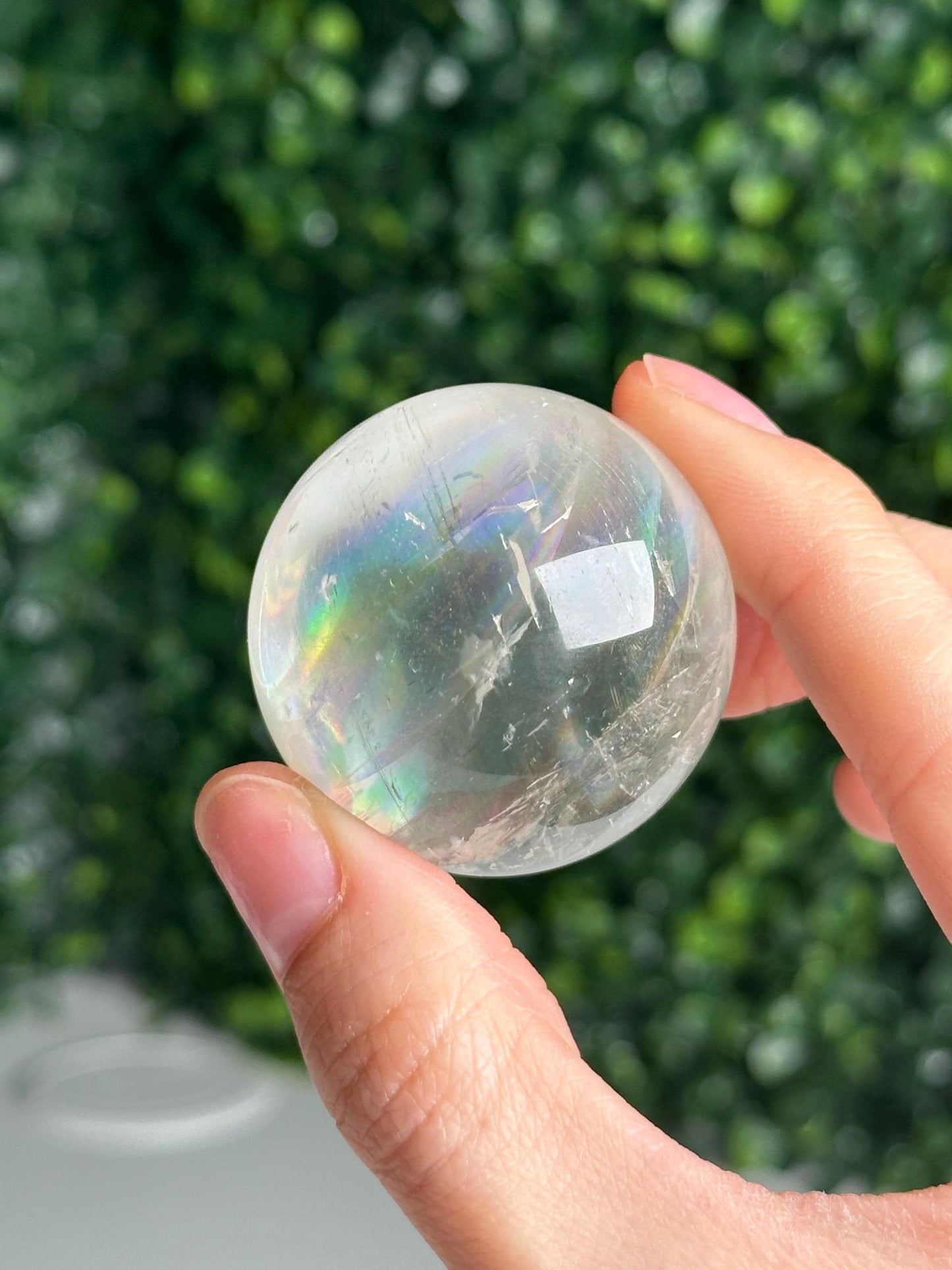 Optical Calcite Sphere | Natural Clear Calcite Crystal Ball | Iceland Spar Mineral Orb Specimen for Collectors Display Decor Accent