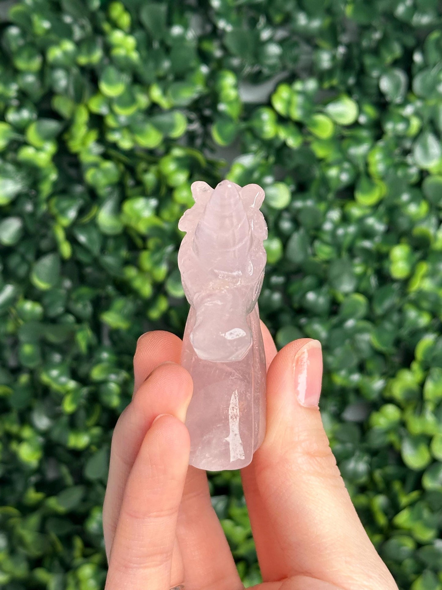 Rose Quartz Unicorn Carving | Natural Pink Quartz Crystal Figurine | Hand Carved Fantasy Animal, Crystal Decor, Collector Piece & Gift