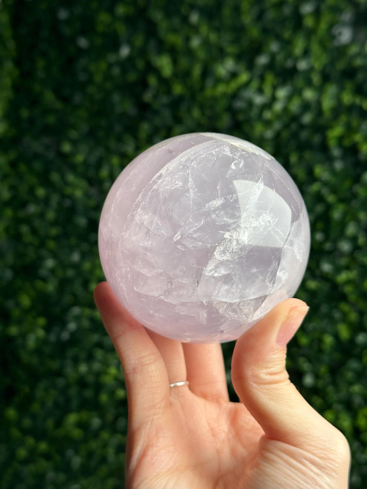 Periwinkle Rose Quartz Sphere | Natural Lavender Blue Pink Quartz Crystal Ball | Pastel Gemstone Decor, Collector Piece & Gift Idea