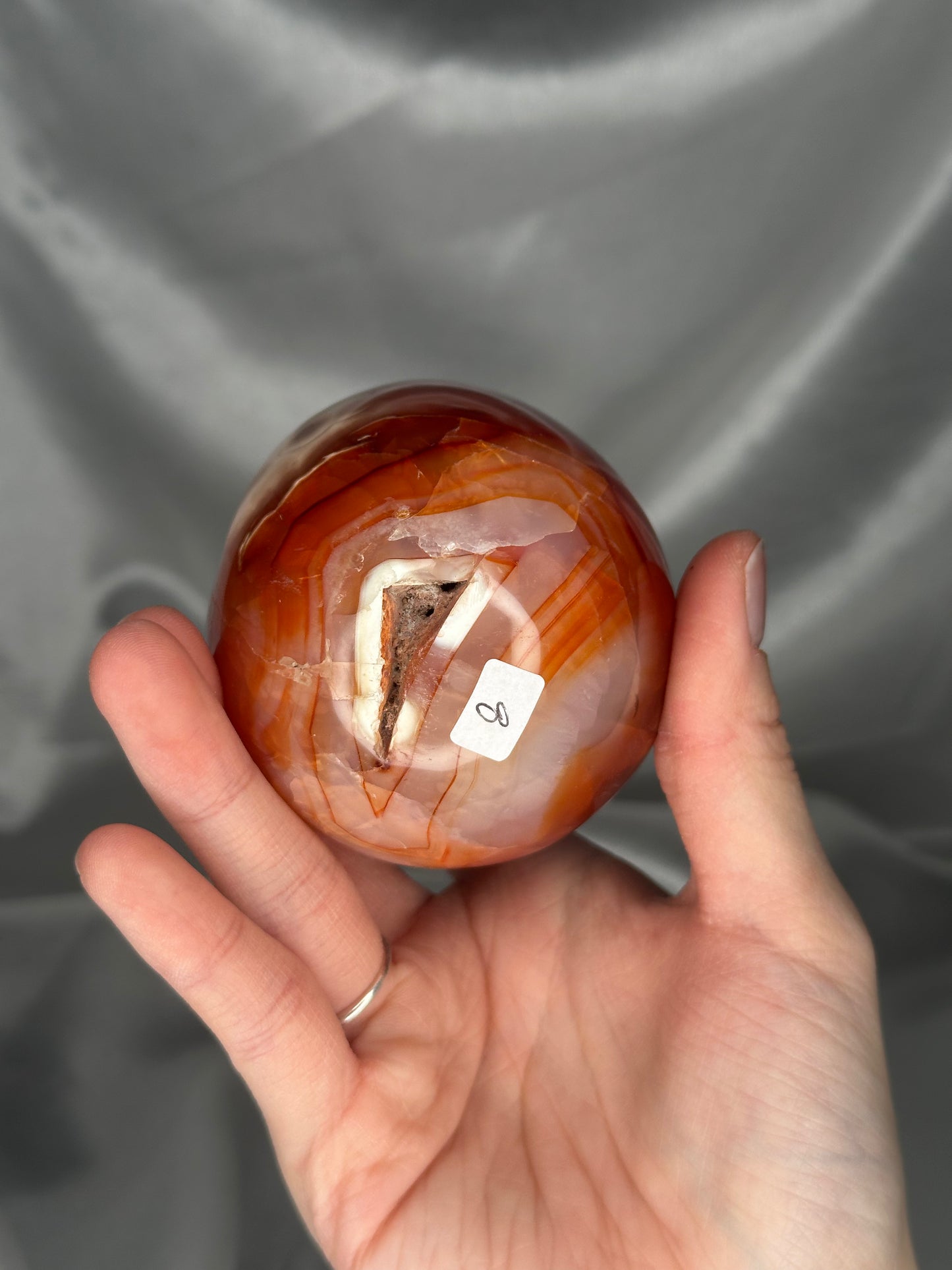 Carnelian Egg | Natural Orange Carnelian Crystal Egg Carving | Polished Mineral Specimen for Collectors Display Decor Accent
