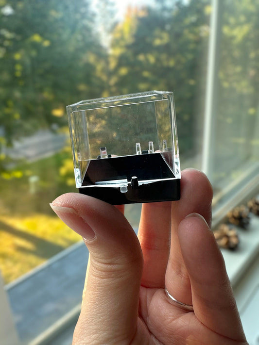 Perky Box for Mineral Specimens | Small Display Case | Clear Acrylic Box for Crystals and Fossils | Secure Storage for Collectors