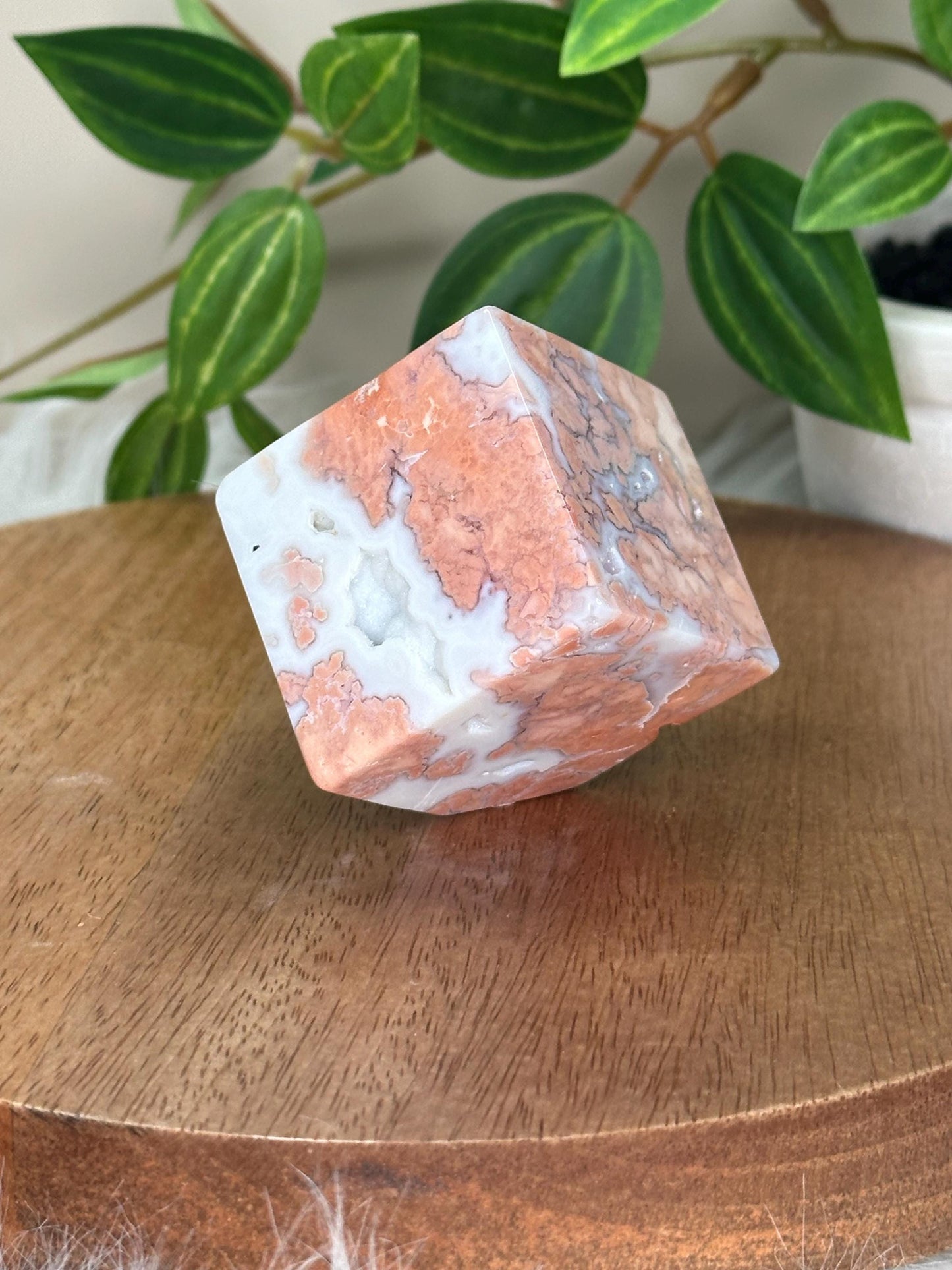 Floating Cube Cotton Candy Agate | Pastel-Toned Agate Formation | Natural Crystal with Unique Shape | Decorative Gemstone Specimen