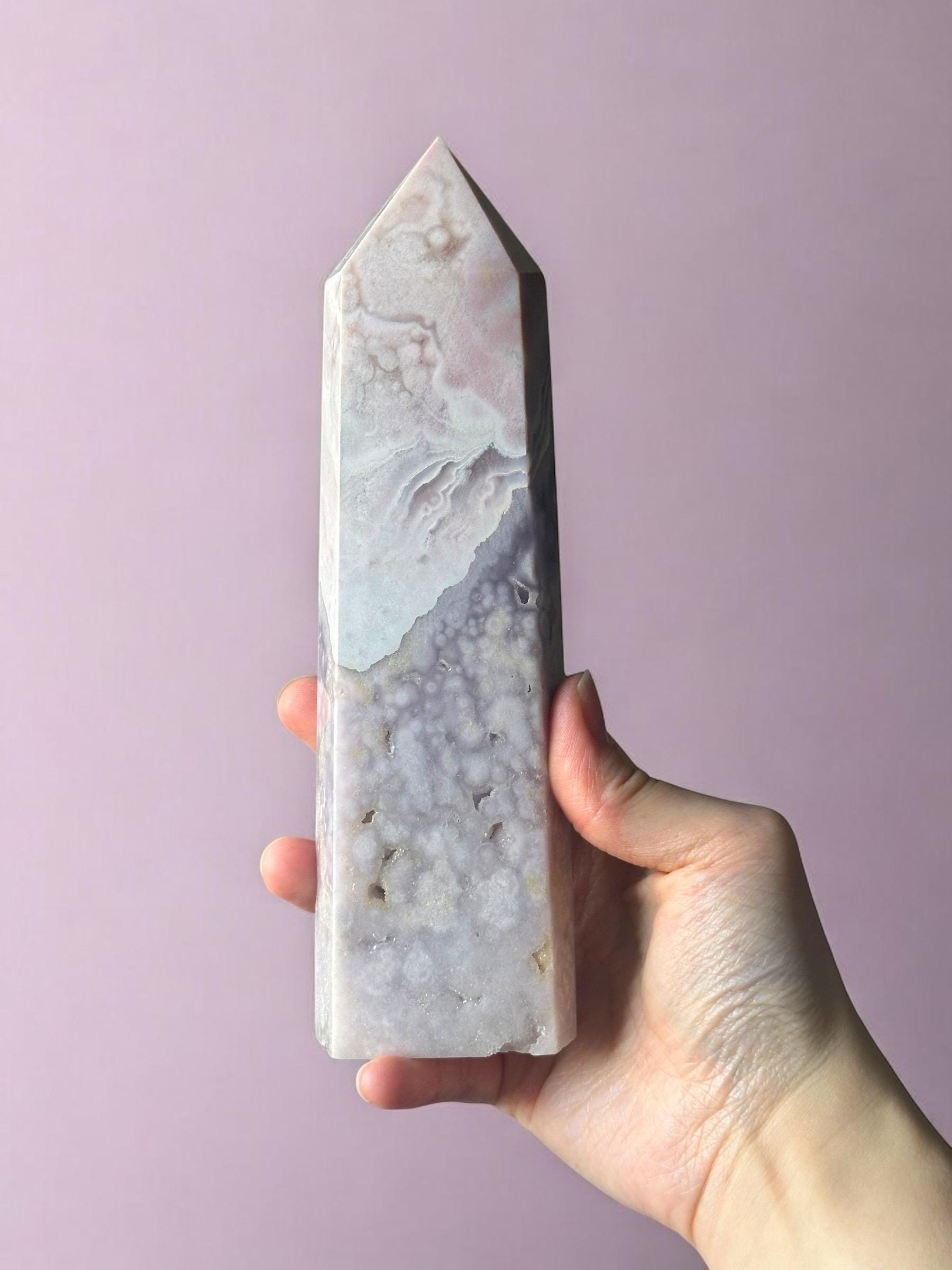 Magical Pink Amethyst Tower | Polished Crystal Point | Soft Pink Amethyst | Promotes Calm & Spiritual Growth | Natural Crystal for Decor