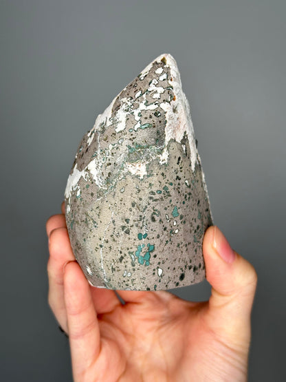 Green Apophyllite on Crystallized Heulandite with Peach Stilbite | Natural Zeolite Cluster | Unique Mineral Specimen | Crystal Display Piece
