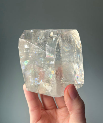 Old Stock Optical Calcite | High Clarity Iceland Spar | Natural Transparent Crystal | Unique Light Bending Mineral Specimen