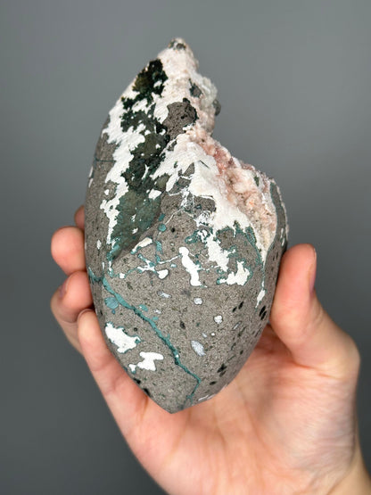 Green Apophyllite on Crystallized Heulandite with Peach Stilbite | Natural Zeolite Cluster | Unique Mineral Specimen | Crystal Display Piece