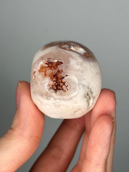 Small Flower Agate Skull | Carved Crystal Figurine | Natural Gemstone with Floral Patterns | Unique Decor & Display Piece