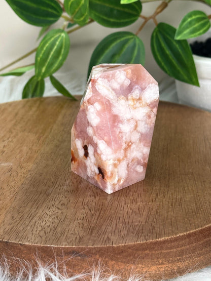 Pink Carnelian Flower Agate Freeform | Polished Crystal Display | Stone of Passion & Growth | Natural Gemstone for Energy And Balance