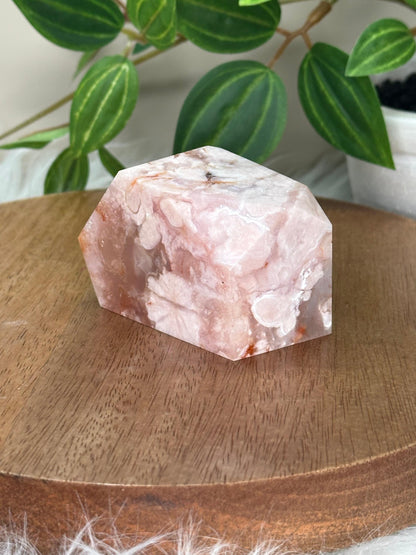 Pink Carnelian Flower Agate Freeform | Polished Crystal Display | Stone of Passion & Growth | Natural Gemstone for Energy And Balance