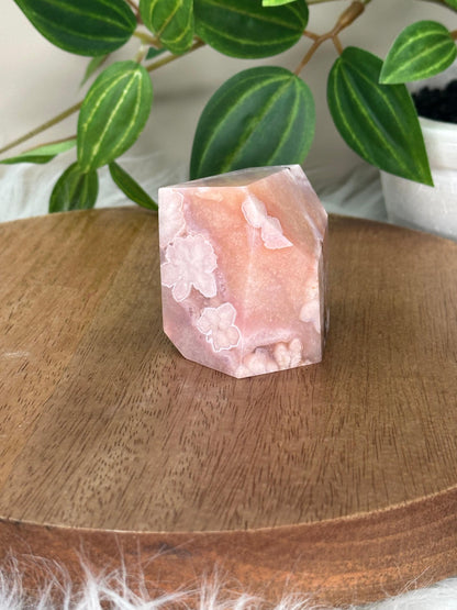 Pink Carnelian Flower Agate Freeform | Polished Crystal Display | Stone of Passion & Growth | Natural Gemstone for Energy And Balance