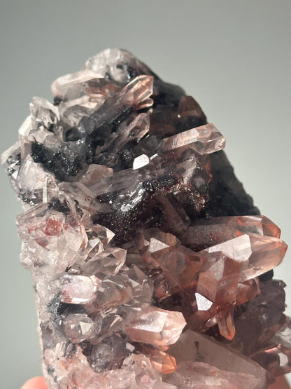Hematite Quartz Cut Base | Natural Crystal from India | Polished Quartz with Hematite Inclusions | Unique Mineral Display Stone