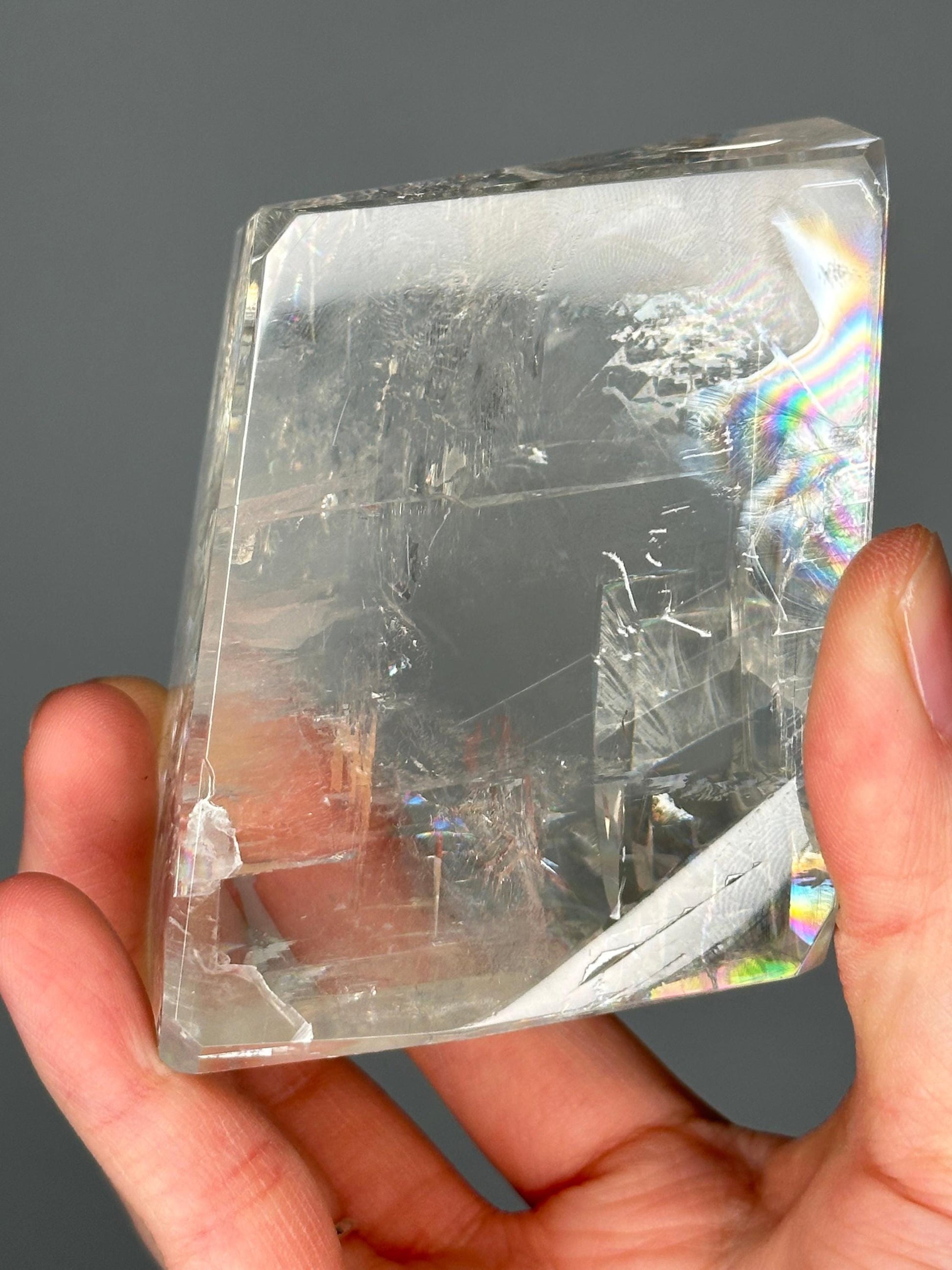 Old Stock Optical Calcite | High Clarity Iceland Spar | Natural Transparent Crystal | Unique Light Bending Mineral Specimen