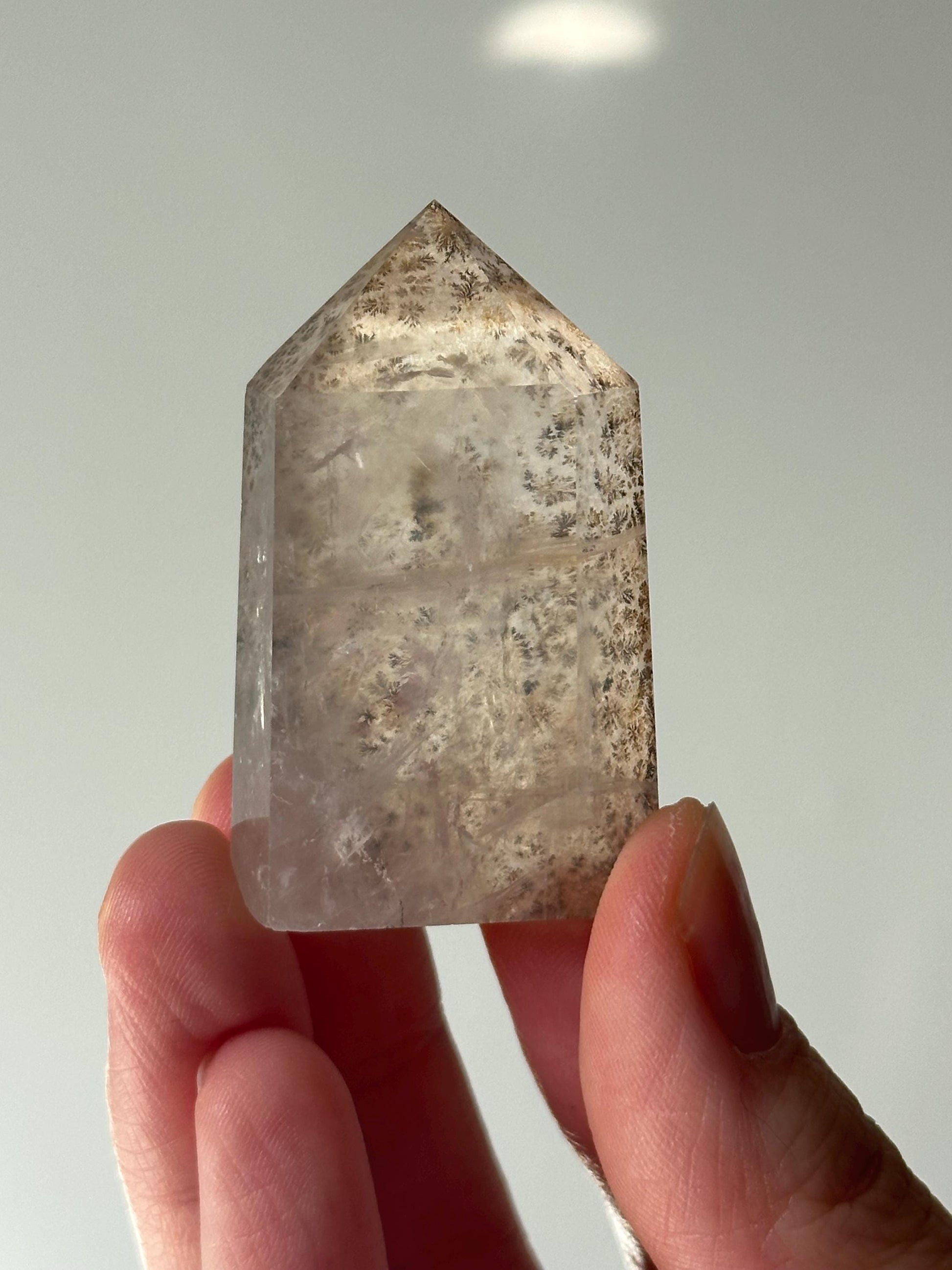 Small Dendritic Quartz Tower | Natural Crystal Point | Gemstone for Growth & Clarity | Meditation and Energy Balancing Stone