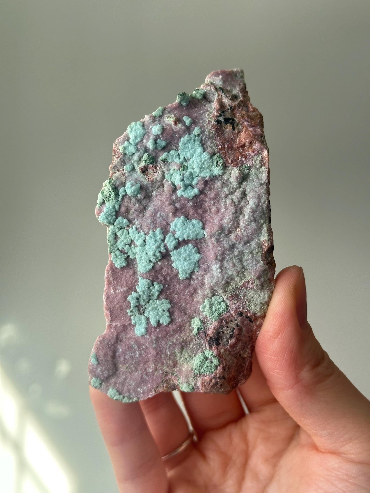 Cobaltoan Calcite with Chrysocolla | Natural Pink and Blue Mineral | Unique Crystal Formation | Raw Specimen for Collectors