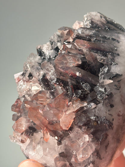 Hematite Quartz Cut Base | Natural Crystal from India | Polished Quartz with Hematite Inclusions | Unique Mineral Display Stone