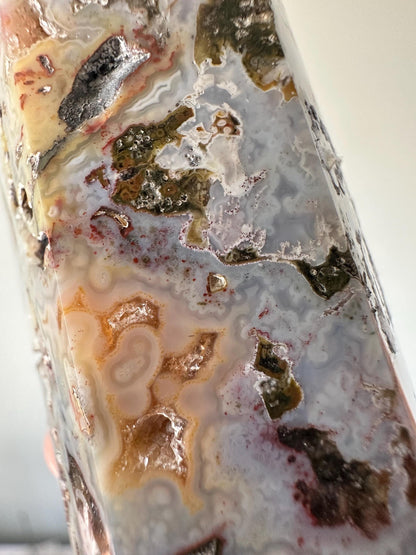 Sea Jasper Tower | Ocean Jasper Crystal Point | Soothing Energy Stone for Calm and Balance | Decor for Meditation and Home