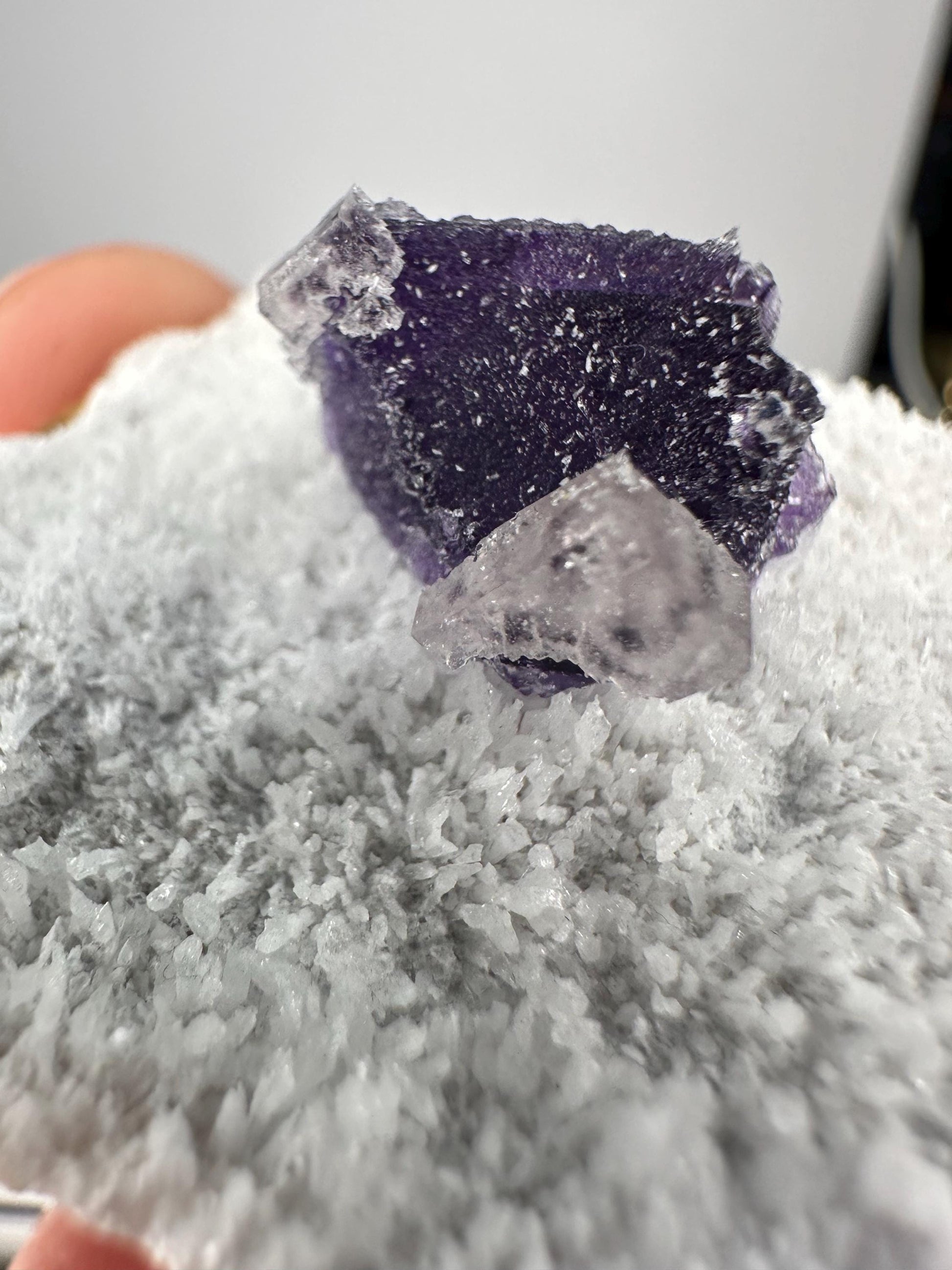 Small Purple Fluorite on Matrix from Zhejiang China | Crystal for Intuition and Calm | Unique Collector’s Mineral | Stone Decor