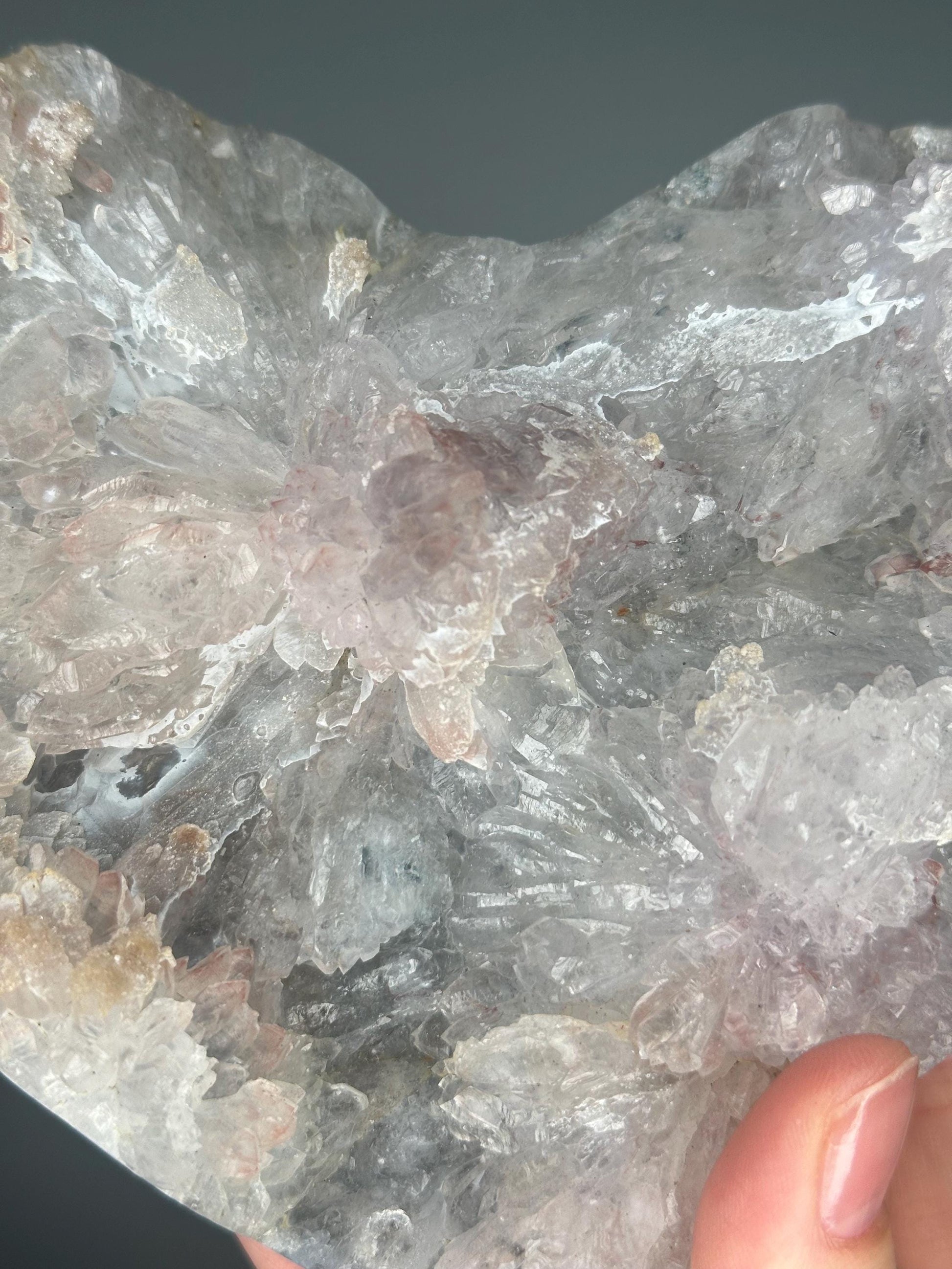 Rainbow Amethyst Flower Heart on Stand | Sparkling Crystal for Joy, Balance, and Energy | Unique Display Piece or Gift for Crystal Lovers