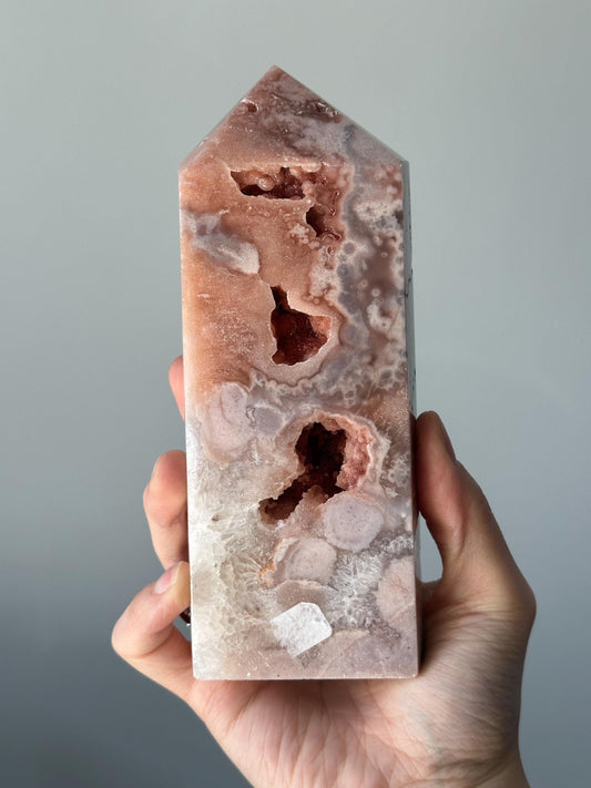 Pink Amethyst Tower | Polished Crystal Point for Love, Calm, and Heart Chakra Energy | Beautiful Display Stone or Gift