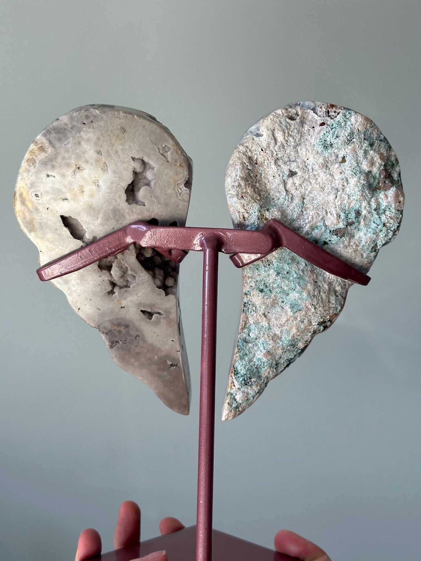 Pink Amethyst Angel Wings with Bubbly Druzy