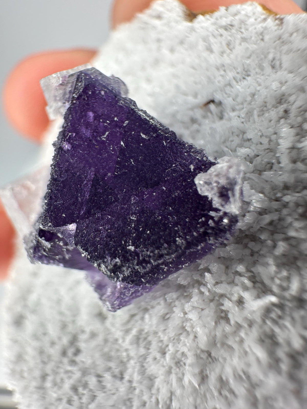 Small Purple Fluorite on Matrix from Zhejiang China | Crystal for Intuition and Calm | Unique Collector’s Mineral | Stone Decor