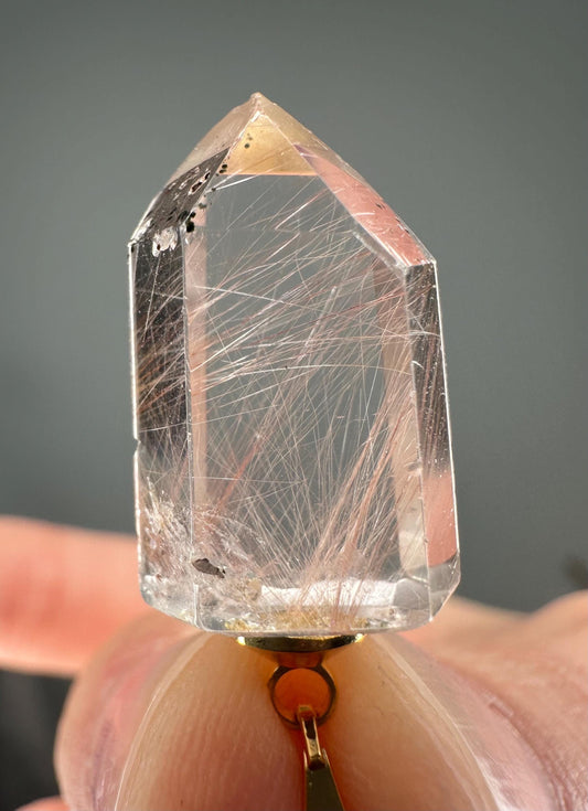 Rutile Lemurian Quartz Pendants | High-Vibe Crystal for Focus, Clarity, and Energy Alignment | Polished Point Necklace or Gift Stone