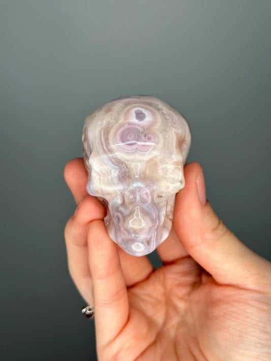 Pink Amethyst Skull with Orb Formations